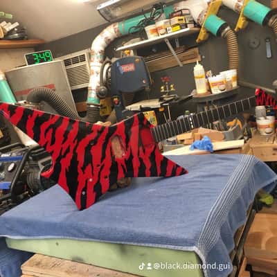 the "PROWLER-BAT" Bengal Edge Custom Guitar PRE-BUILD Hand Crafted In AMERICA by Black Diamond image 2
