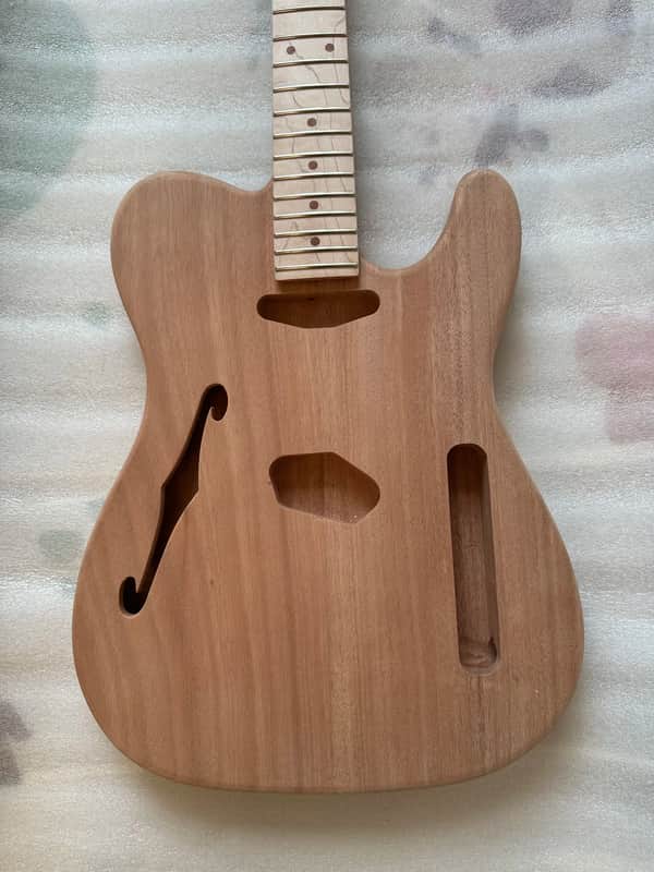 1 Set Mahogany Wood Telecaster Tele Style Guitar Body with Neck, Maple Fingerboard image 1