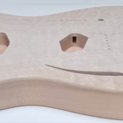 Shepard Custom Guitars Custom Telecaster Body Semi-hollow Backroute Quilted Maple Top On 1pc Okoume 2023 - Unfinished image 5