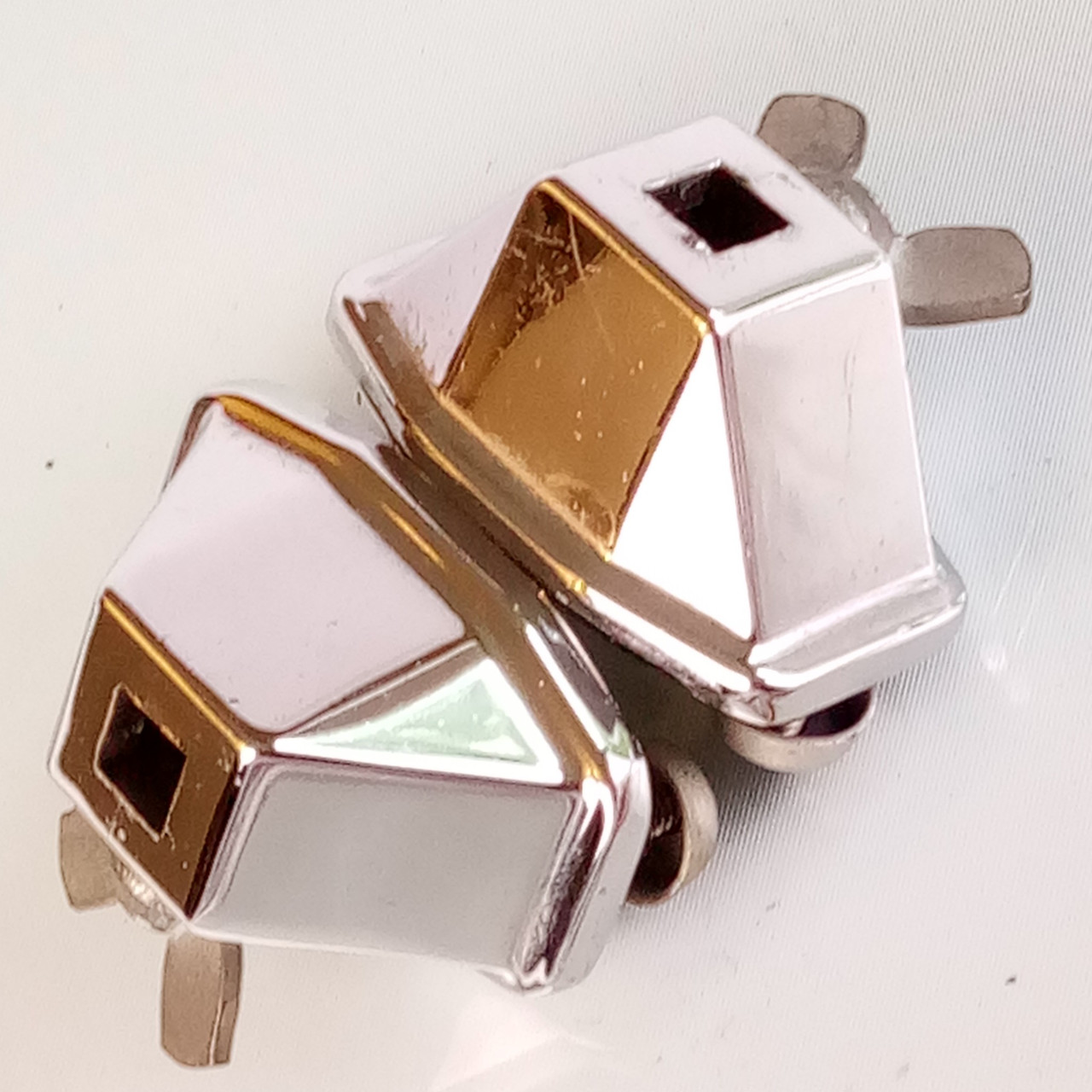 Ludwig Bass Drum Spur Mounts 3/8"Hole Vintage 70s Curved Square Disappearing Leg — main photograph