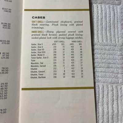 Vintage 1960 Martin Guitar Price List Case Candy image 3