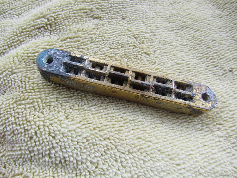 Schaller Style Gold Tune-O-Matic Bridge Unlabeled Gold Rusty Crusty Tune-O-Matic Style Bridge image 1