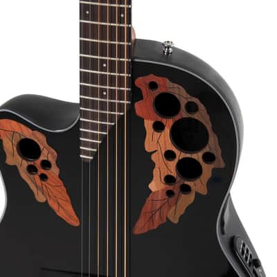 Ovation E – akustická kytara Celebrity Elite Mid Cutaway Černá image 8