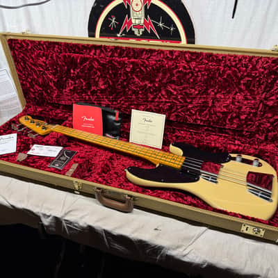 Fender American Vintage II 2 '54 1954 Precision Bass 4-string P-Bass with COA + Case 2022 - Vintage Blonde / Maple neck image 1
