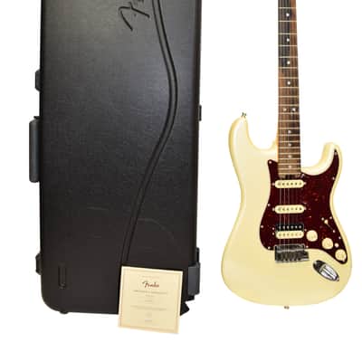 2017 Fender American Elite Stratocaster HSS ShawBucker Electric Guitar, Ebony Fingerboard, Olympic Pearl w/ Case image 1