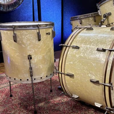 Leedy 1948 Broadway New Yorker w/Snare White Pearl image 6