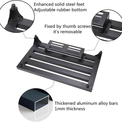 Super Light 3.3 lb Guitar Pedal Board 22" x 12.5" Aluminum Alloy Pedalboard with Power Supply Cradle (Black, APB-22BK) image 2