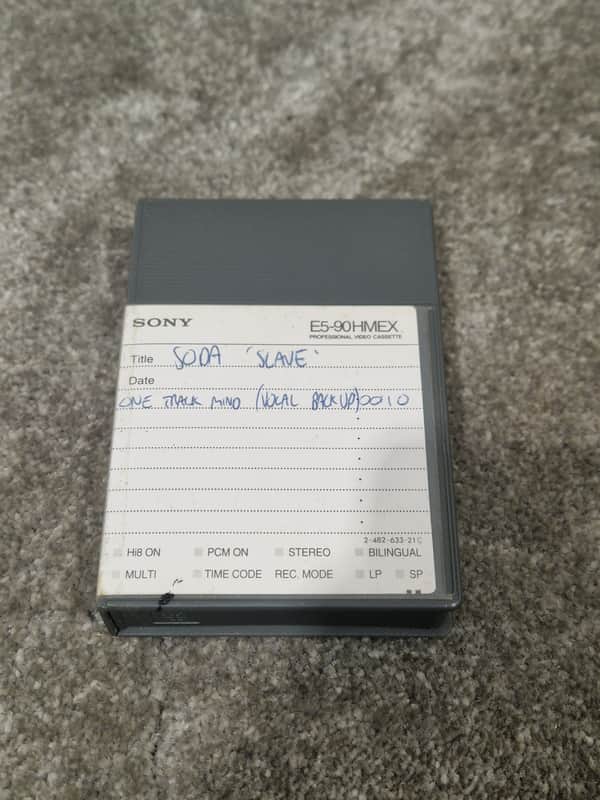 Soda – Britpop Band Collectible Sony Hi8 PCM Tape – Very Good w/ Vocal Backup Label image 1