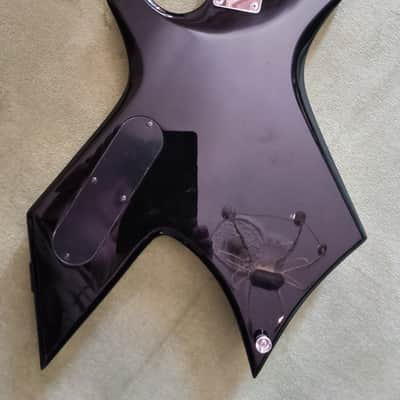 BC Rich  Warlock Bronze Series  2004 - Black with White Tribal Flames image 17