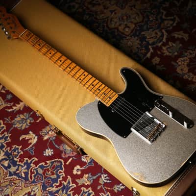 Fender Custom Shop Limited Double Esquire Relic Silver Sparkle & Case & Tags image 6
