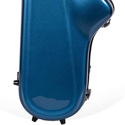 Crossrock  Fiberglass Tenor Saxophone Case with Backpack Strap, Leightweight Flight Case, Blue image 4