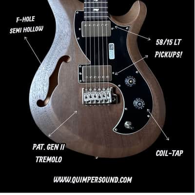 PRS S2 Vela Semi-Hollow HHT Quimper Edition – Walnut Satin Nitro USA Electric Guitar S2089162 image 2