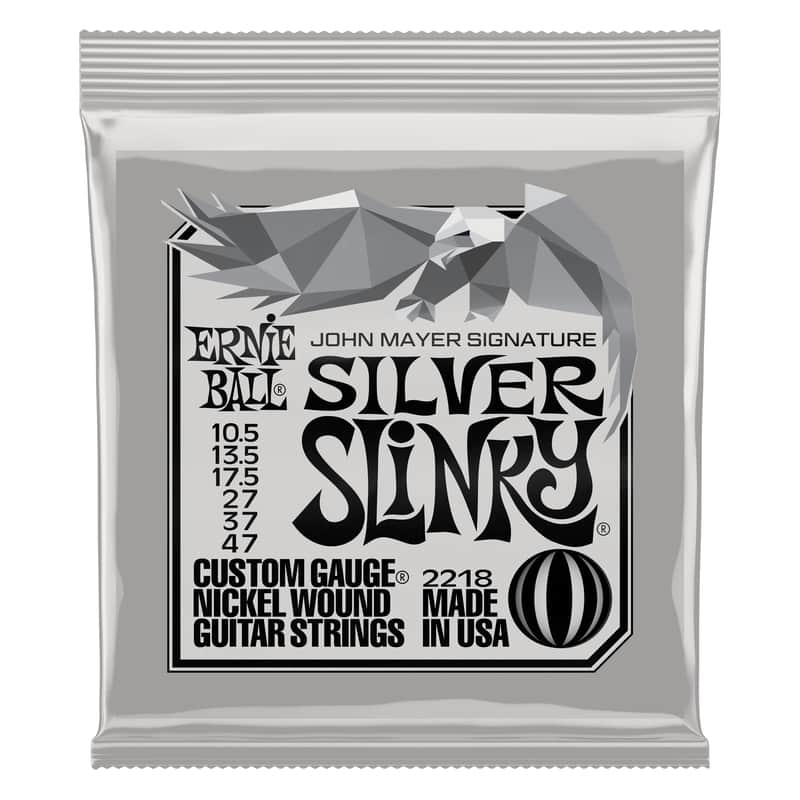 Ernie Ball 2218 John Mayer Signature Silver Slinky Nickel Wound Electric Guitar Strings, 10.5-47 image 1