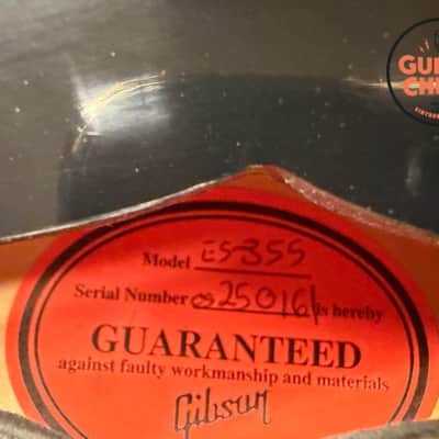 2012 Gibson Custom Shop ES-355 Ebony Black VOS Bigsby OHSC COA image 13