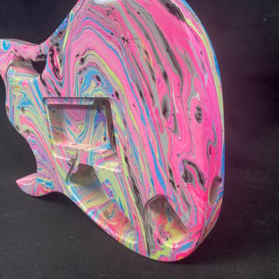Wild swirled Poplar 6 string Jem style guitar body, HSH, AANJ, front route- RB218 image 4