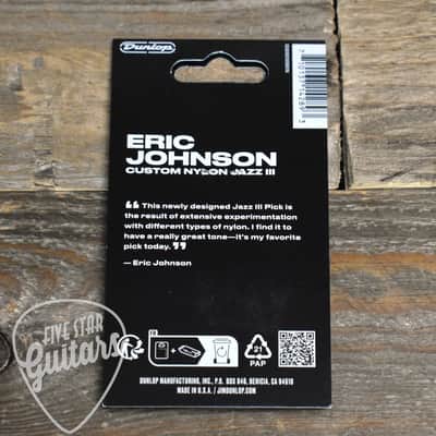 Dunlop Eric Johnson Custom Nylon Jazz III Pick - 6-Pack image 2
