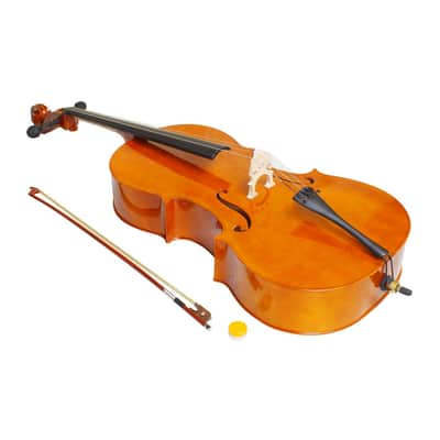 4/4 Wood Cello Bag Bow Rosin Bridge Natural 2020s image 10