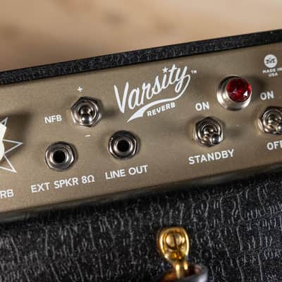 Magnatone Varsity Reverb Point-To-Point 15W 1x12” Combo Amp – Cathedral Black image 4
