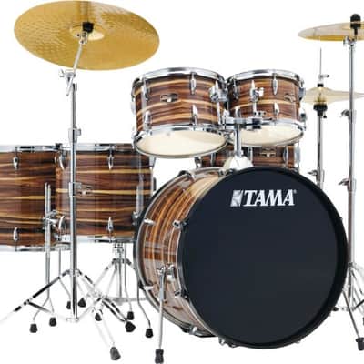 Tama Imperialstar IE62C 6-piece Complete Drum Set with Snare Drum and Meinl Cymbals - Coffee Teak Wrap image 2