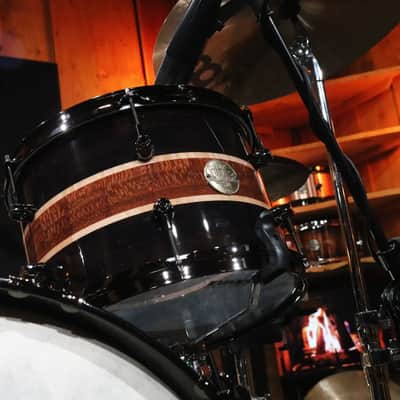 HHG Drums Wenge, Leopardwood, Curly Maple Segmented Kit  2022 Natural High Gloss Lacquer image 5