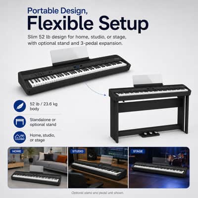 Roland FP-90X Portable Digital Piano with Pedal and Stand Bundle (Black) image 6