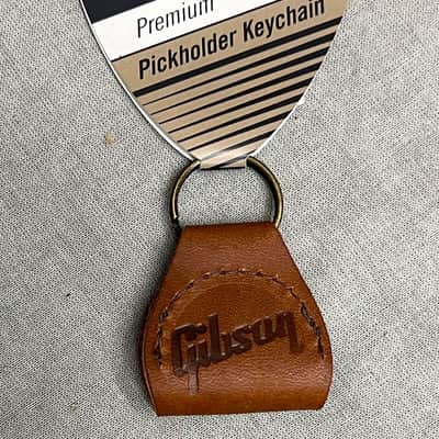 Gibson AKYC-BRN Premium Leather Pickholder Keychain Brown image 1