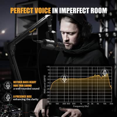 Dynamic Microphone, Usb/Xlr Podcast Pc Microphone With Software, Eq,Tap-To-Mute, Headphone Jack, Gain Knob & Volume Control, Studio Mic For Broadcast, Recording, Streaming & Gaming (Pd400X) image 3
