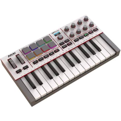 Akai MPK Mini 4 (Gray) | 25-Key MIDI Controller – RGB Pads, USB-C, MIDI Out image 2