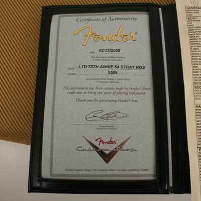 Fender Custom Shop Limited Edition 70th Anniversary 1954 Stratocaster NOS 1-Piece Quartersawn Maple Neck Fingerboard Wide-Fade 2-Color Sunburst XN5508 image 14