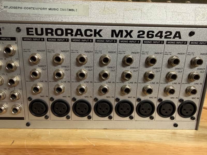 Behringer Eurorack MX2642A 26-Input 4-Bus Mixer 2000s - Silver image 1