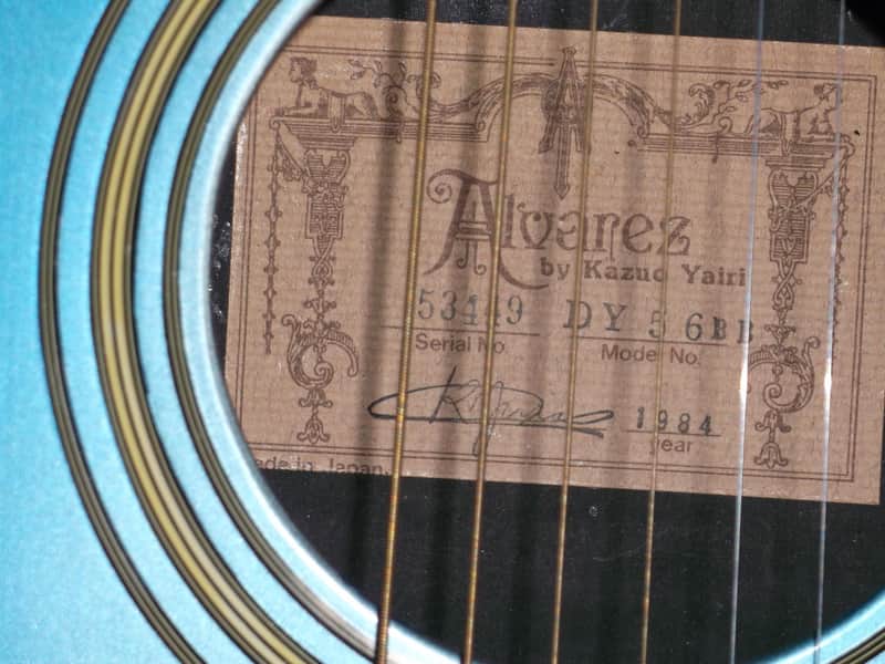 Alvarez Yairi DY-56 1984 Blueburst | Reverb