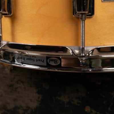 1980s Pearl 6.5x14 M-314L Natural Maple Snare Drum image 12