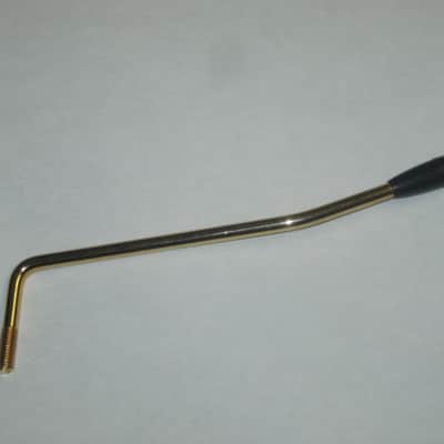 very lightly used Squier Gold Trem Bar with Black Tip, 6mm large threads (metric 6M, IMPORT) (for Squier Affinity and Classic Vibe Strat that use 6mm large thread trem bar - can be for other brand model guitars) 2000-2020 (NOT for USA or MIM Strats) RIGHT image 5