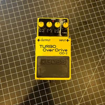 Boss OD-2 Turbo OverDrive (Black Label) 1985 (see serial) - Yellow - MIJ image 1