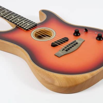 Fender American Acoustasonic Strat Ebony Fingerboard 3-Color Sunburst w/Gig Bag 2020 (0972023200) image 3