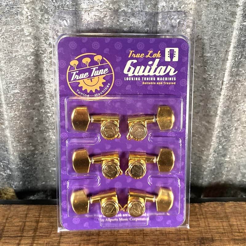 True Lok TK-7117-002 Mid-Size Locking Tuners 3x3 Gold image 1