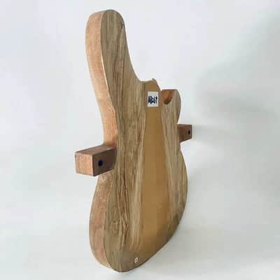 Raw Materiel Electric Bass Guitar Mahogany Body, Burl Wood Top image 9