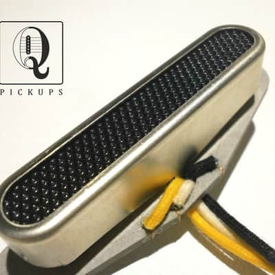 Telecaster Neck Pickup Raw Non Plated Open Cover Black Foil Alnico Hand Wound Coil Tap by Q pickups image 1