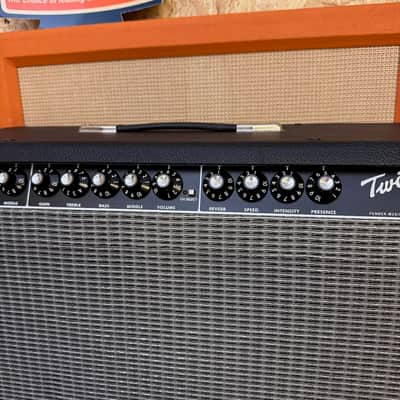Vintage 1990s Fender Twin Amp Blackface 2x12 Valve Amplifier Combo w/ Footswitch image 3