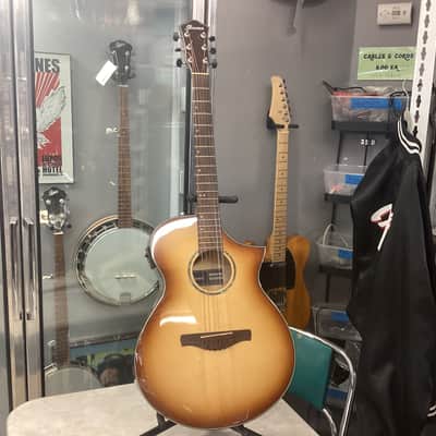 Ibanez AEWC300-NBB Solid Spruce/Flamed Maple Cutaway with Electronics 2010 - 2018 - Natural Brown Burst image 1
