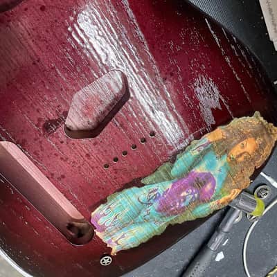Custom Left handed swamp ash telecaster guitar body painted girl with tattoo Hendrix 2022 image 5