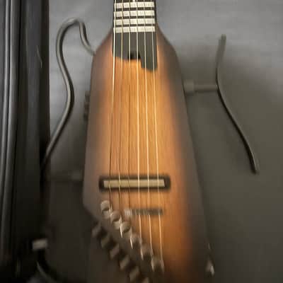 Donner HUSH C Acoustic-Electric Nylon String Classical Guitar– Ultra-Lightweight Travel Guitar with Built-In Tuner, HPS-II Preamp, Headphone Jack & Quick-Release Stand – Sunburst image 2