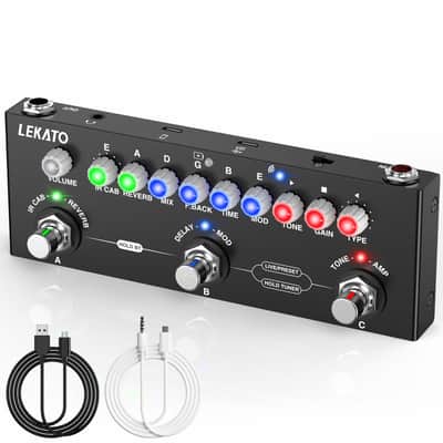 LEKATO Multi Effects Guitar Pedal with IR Loading 9 AMP Models Delay Reverb Distortion Overdrive Rechargable Electric Guitar Effects Multi Pedal Support Recording Bluetooth 5.0 image 9