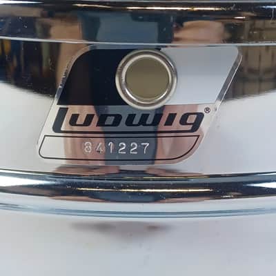Ludwig Steel Rocker 8Lug Snare Drum 80s 5x14"Vintage Chrome Black/White #841227 image 2