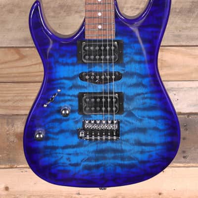 Ibanez GRX70QAL Left-Handed Electric Guitar Transparent Blue Burst image 1