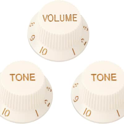 Electric Guitar Control Knobs 2 Tone and 1 Volume Knobs 6mm (15/64") Speed Knobs Top Hat for Electric Guitars Pack of 3 White image 1