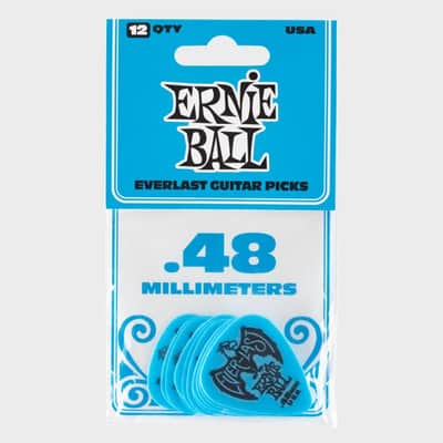.48mm Blue Everlast Picks 12-Pack Non-Slip Textured Delrin, world standard shape / specifications image 2