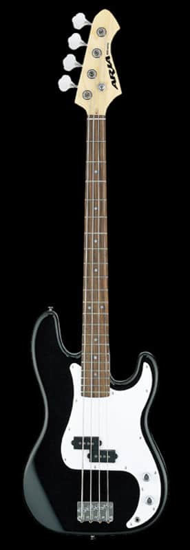 Aria STB-PB-BK STB Series Basswood Body Bolt-on Maple Neck 4-String Electric Bass Guitar image 1