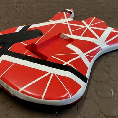 LOCKE CUSTOMS - KRAMER "ORLANDO HARD ROCK CAFE STRIPES"  FLOYD ROSE BODY FRANKENSTRAT EVH 5150 image 11