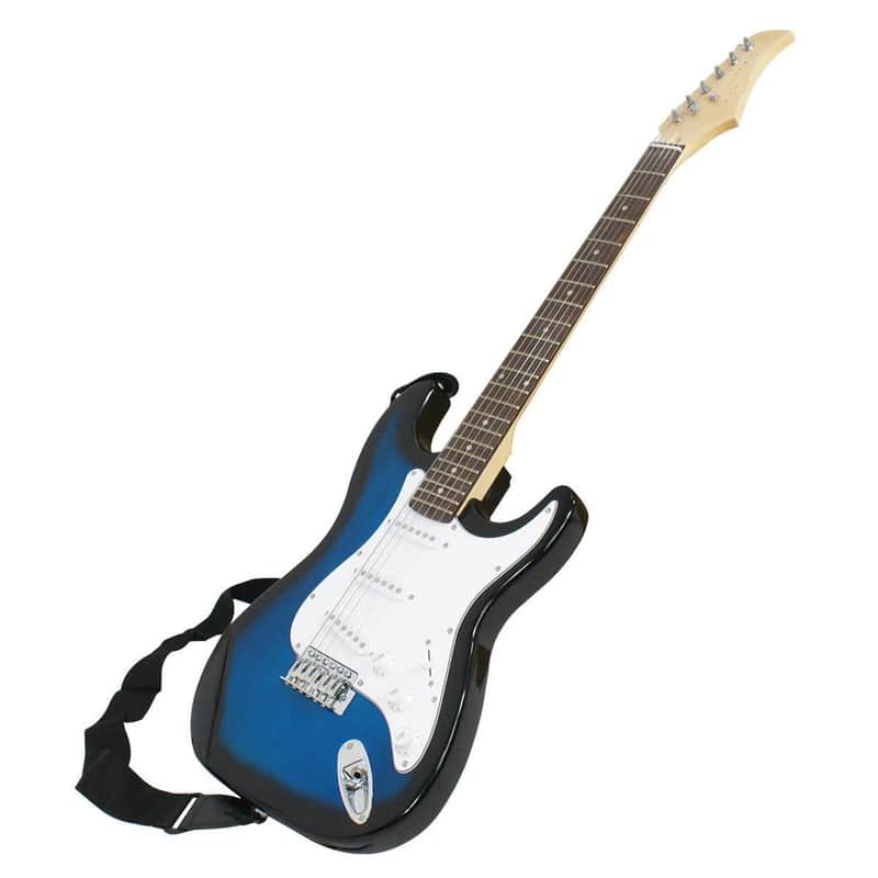 Bag Case & Picks Beginner Blue Full Size Electric Guitar with Amp Case amp Gig image 1